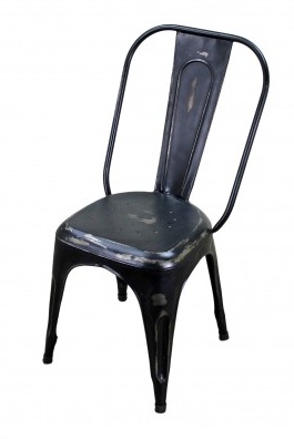Antique Black Metal Cafe Chair