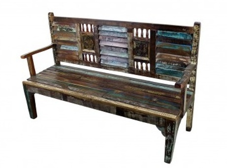 rustic wooden benches