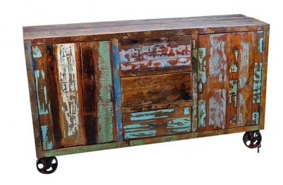 Wooden Sideboard With Wheels