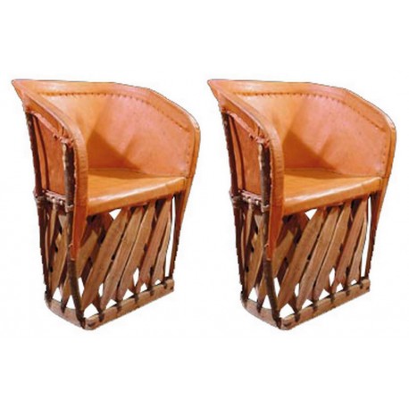 Standard Equipale Rustic Mexican Leather Back Chair 